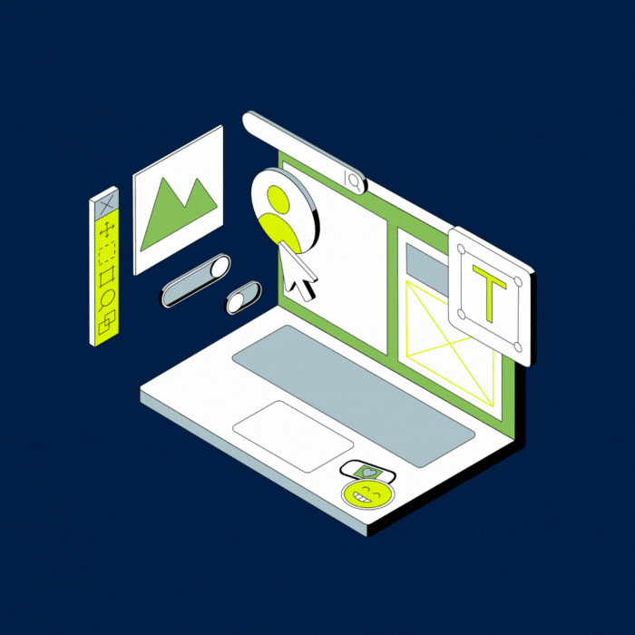 Architecture sketch highlighting front-end, back-end and data layers